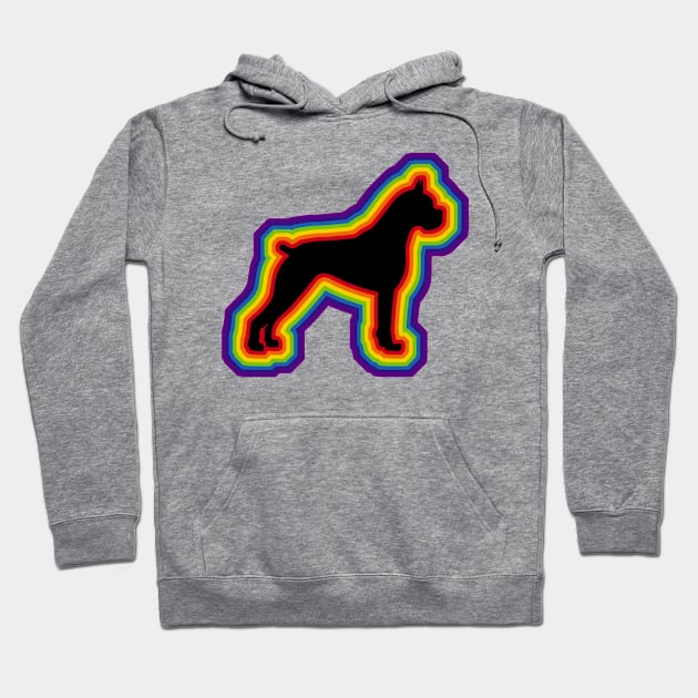 LGBTQ+ rainbow Boxer dog silhouette Hoodie by Arteria6e9Vena